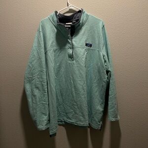L.L. Bean Light Mint Green Quarter-Zip Pullover